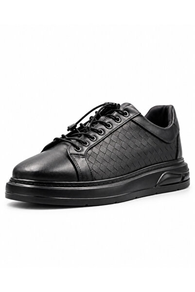 BESS SHOES حذاء كاجوال رجالي من الجلد الطبيعي باللون الأسود - مريح للغاية، ذو...