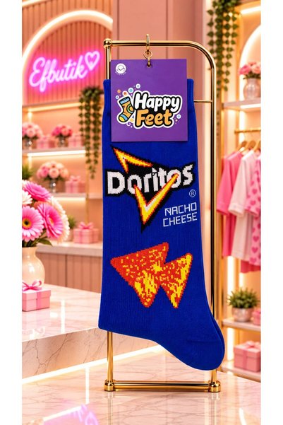 EFBUTİK Doritos Nacho Cheese Patterned Socks