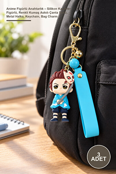 Yenilig 3 brelocuri cu personaje anime – cu figurine din silicon, ornament pe...