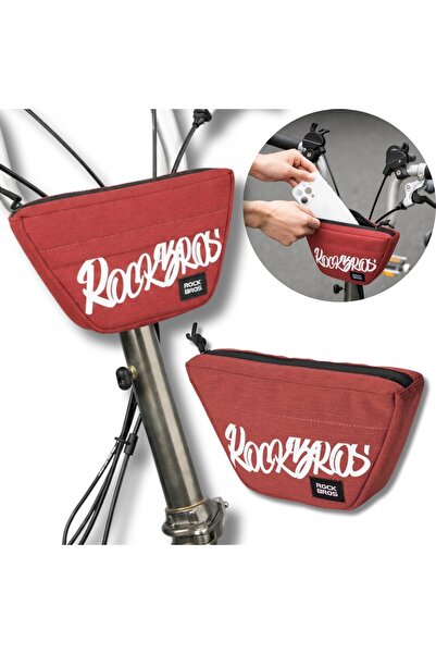 ROCKBROS Geantă trapezoidală de ghidon pentru bicicletă de 0,7 l - roșie