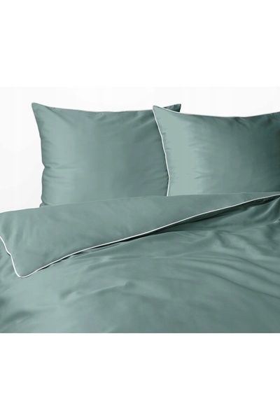 Detexpol Lenjerie de pat din satin 180x200 mentă cu bordură Mako Satin 62