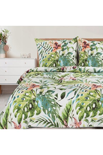 Eurofirany Lenjerie de pat bumbac 220x200 Sonia 40 verde închis