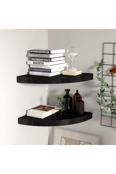 DRAMA HOME Floating Wall Shelves Set, MDF Rustic Design for Bedroom, Living R...