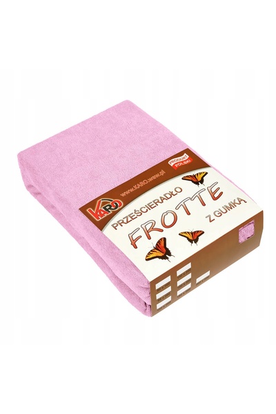 Karo Cearșaf de pat din frotir cu elastic 220x240 Roz deschis 018