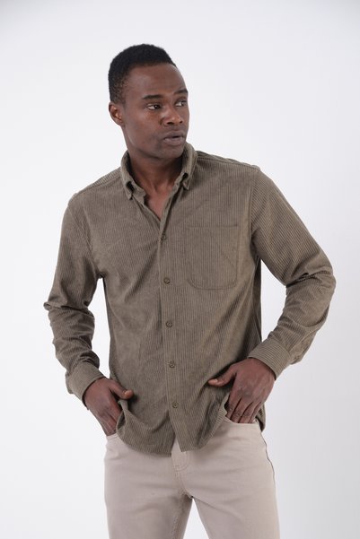 BAYEFENDİ Men's Striped Long Sleeve Button down Shirt