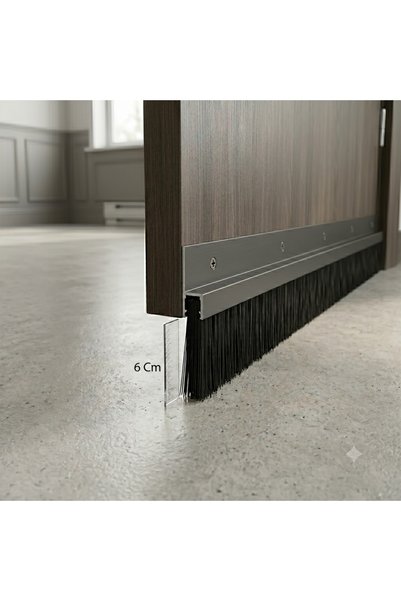 MEEPO Under Door Aluminum H-Type Dust Brush 6cm Bristle Length 2 Meters Long 2 Pieces
