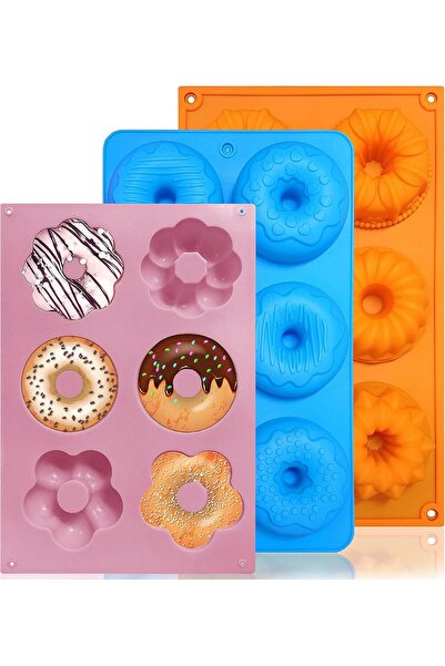 Noonedibs Set de 3 forme de copt din silicon pentru gogoși, 12 modele diferit...