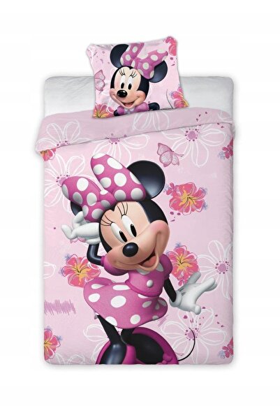 Faro Lenjerie de pat bumbac 160x200, față de pernă Minnie Mouse roz 70x80