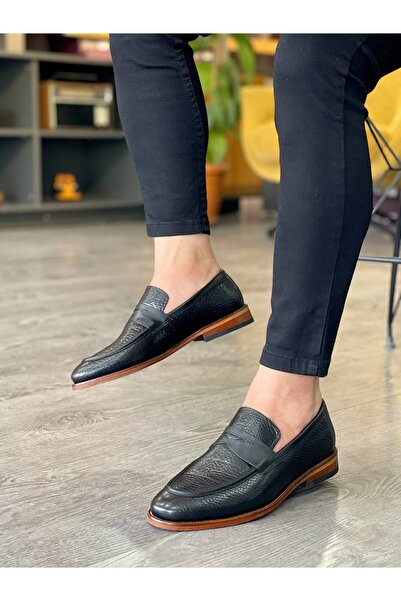 MOR KUNDURA Black Genuine Leather Daily Use Classic Men's Shoes Mrg240