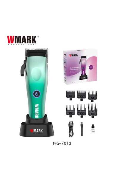 Wmark ماكينة حلاقة الشعر الاحترافية NG-7013 باللون الأخضر - الأزرق