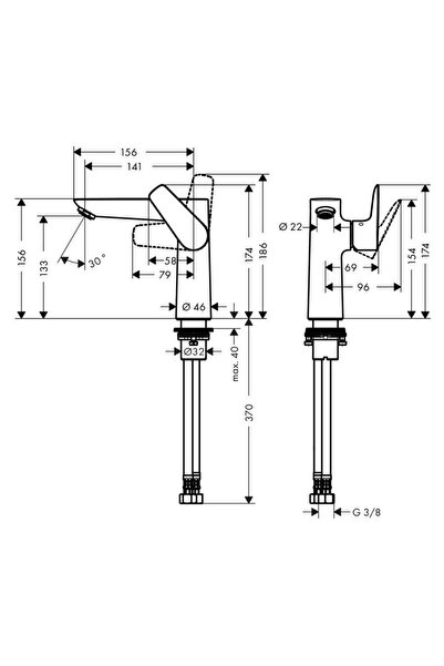 Hansgrohe 71755000 Talis E 150 baterie de baie