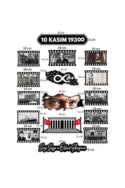 parti show 10 Kasım Atatürk'ü Anma Sınıf ve Okul Panosu Süsleme Seti