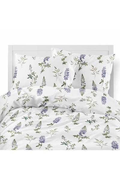 Detexpol Lenjerie de pat din flanelă 220x200 Flori pe fundal deschis