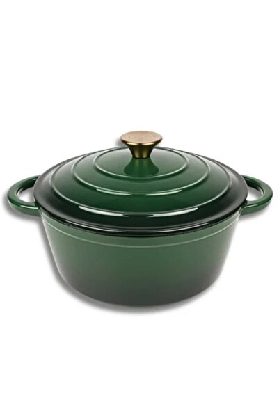 NO BRAND Oală emailată pentru tocană 26cm 5L HAGE OLIVE