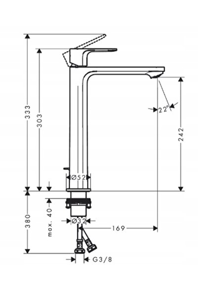 Hansgrohe Baterie lavoar 240 CoolStart 72590000