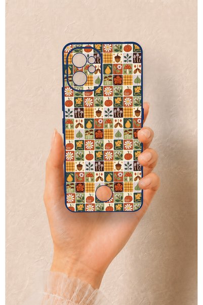Vip Case Reeder S19 Max Pro Compatible Autumn Themed Patchwork Patterned Sili...