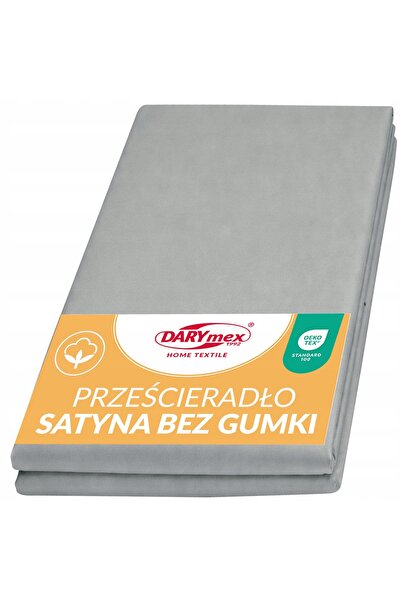 Darymex Cearșaf de pat din satin fără elastic 160x220 cenușiu 024