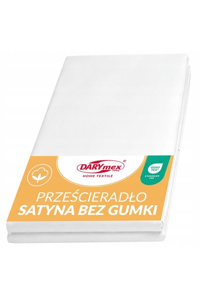 Darymex Cearșaf de pat din satin fără elastic 160x220 alb 603