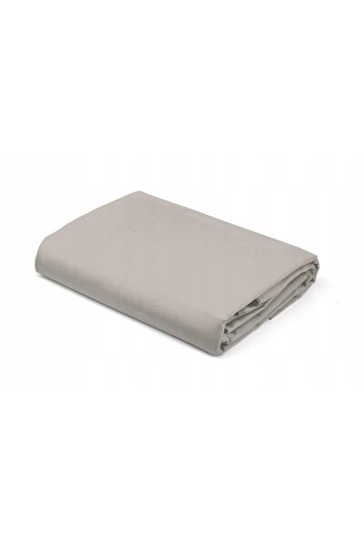 Detexpol Cearșaf de pat din satin bej 140x200 cu elastic, culoare uni, Pur