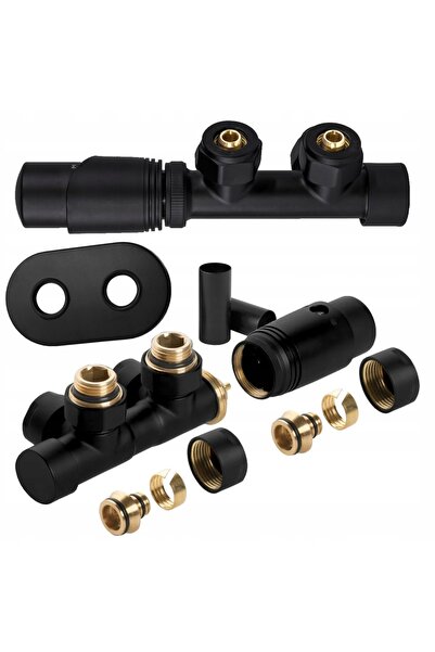 GOSHE Supape inferioare termostat de 50mm. Negru DUOPLEX 5647