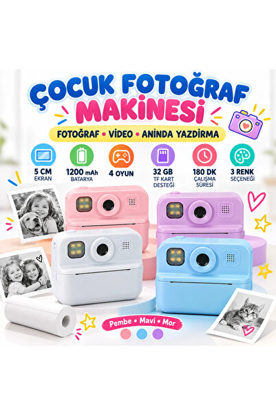 ARNEER Mey İthalat® 5322 Baskili Çocuk Fotoğraf Makinesi 4.4W 1200Mah.3R.6D.