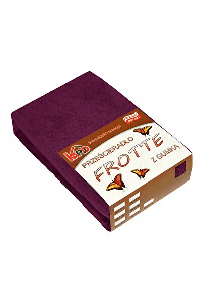 Karo Cearșaf de pat din frotir cu elastic 200×220 Prună