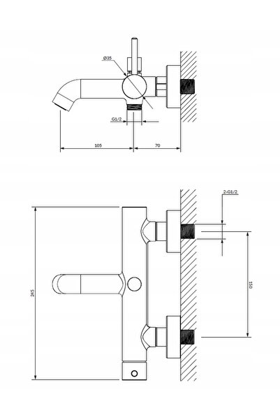 Omnires Baterie de baie cu set de duș Y1231CPB