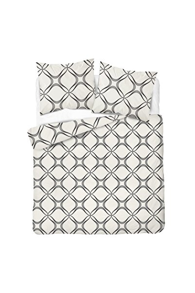 Detexpol Lenjerie de pat din satin 180x200 alb-gri cu ornament geometric -6070 A