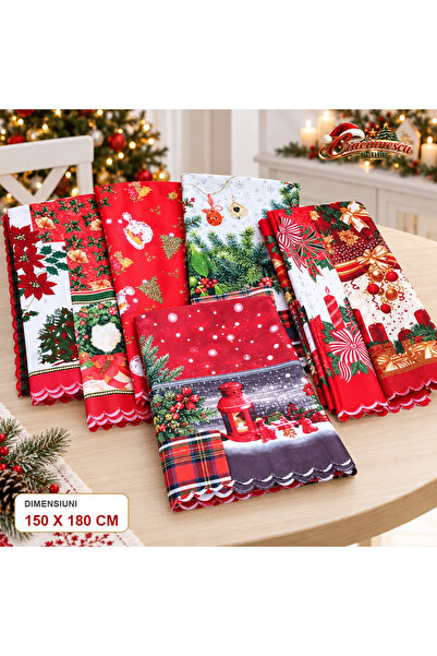 Craciunescu By DBR Christmas Tablecloth 150x180 cm, Textile, with Printed -