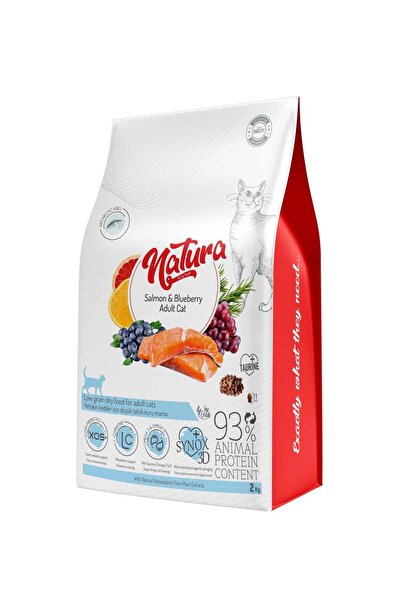 natura Hrana Uscata Pisica Low Grain Adult cu Somon și Afine, 2 Kg