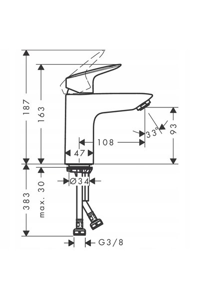 Hansgrohe Baterie lavoar Logis negru 71103670