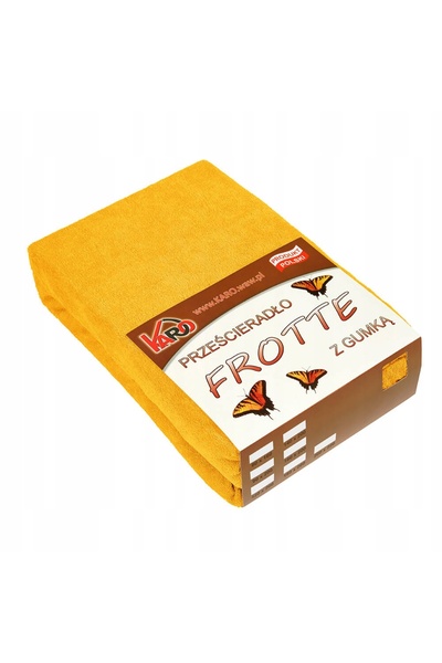 Karo Cearșaf de pat din frotir cu elastic 200x200 Muștar Sunny 005