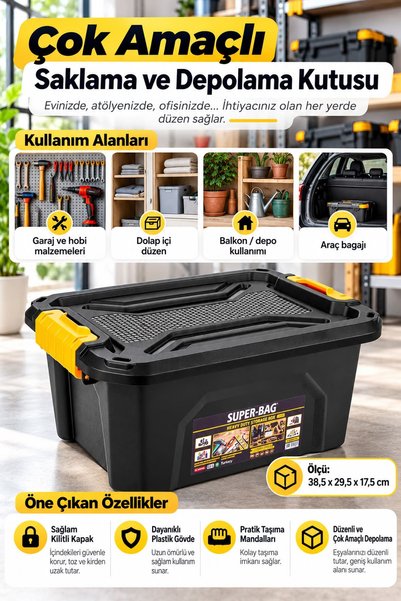 Alezy Super-Bag ASR-4033 12 LT Saklama ve Depolama Kutusu