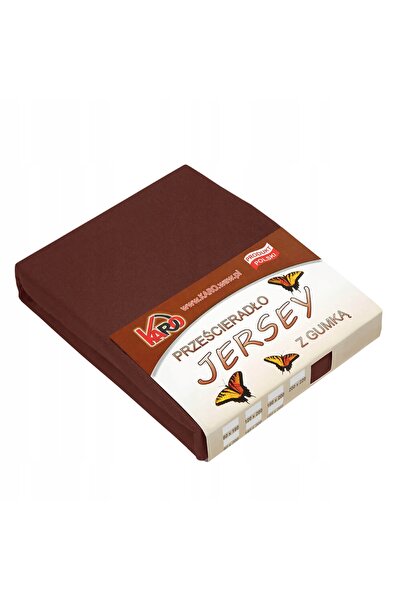 Karo Cearșaf de pat din jerseu cu elastic 200x220 Ciocolată