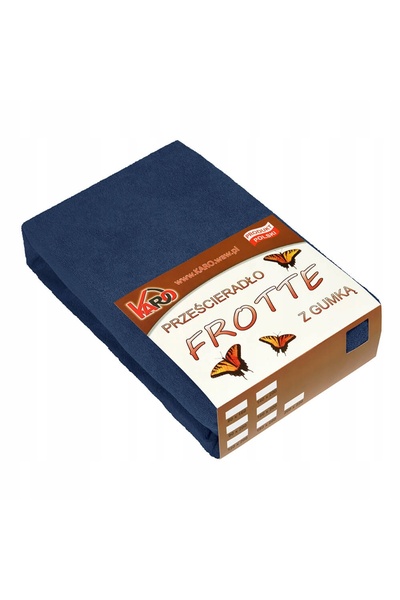 Karo Cearșaf de pat din frotir cu elastic 200x200 Albastru marin
