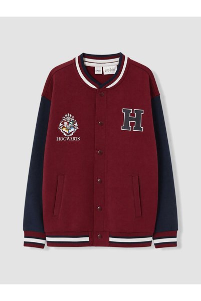 LC Waikiki Bordo Kolej Yaka Harry Potter Lisanslı Kalın Ceket