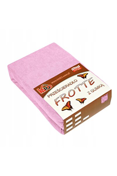 Karo Cearșaf de pat din frotir cu elastic 160×200 Roz deschis
