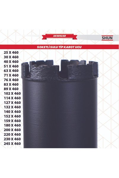 Shun KAROT UCU SOKETLİ VE SULU TİP 152*460 MM 7486101