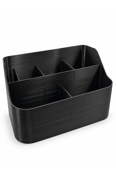 Generic Brand Organizator de birou multifuncțional, negru, cu compartimente p...