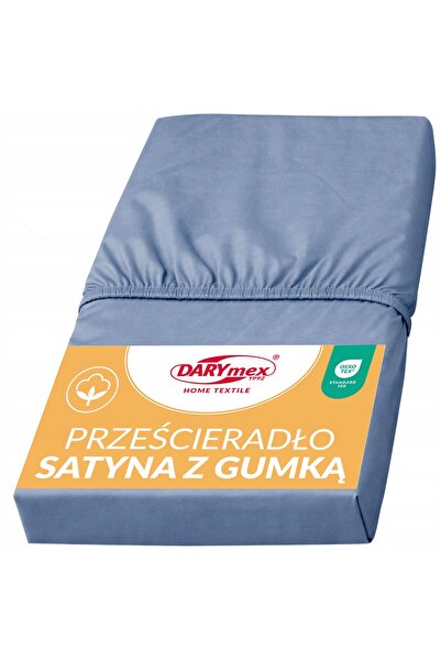 Darymex Cearșaf de pat din satin cu elastic 120x200 albastru 009