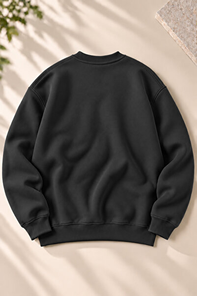 trendypassion Unisex Soft Textured Plain 3 Yarn O Oversized Crew Neck Sweatshirt – Simple and Modern Look
