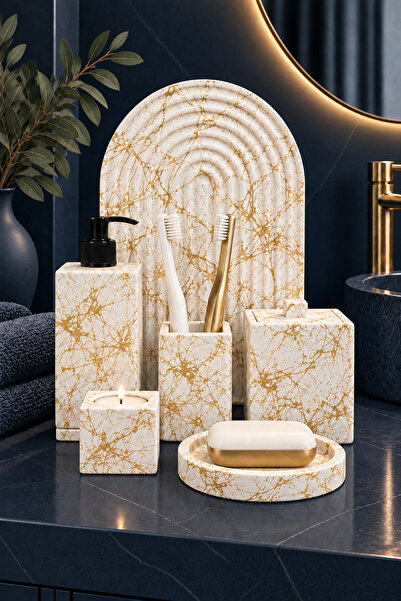 betonmall 7-Piece Decorative Concrete Bathroom Set Bathroom Accessory Set Wc ...