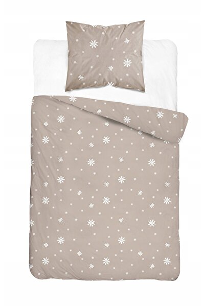 Detexpol Lenjerie de pat din satin 140x200 bej cu flori albe - 5987 A - Home ...