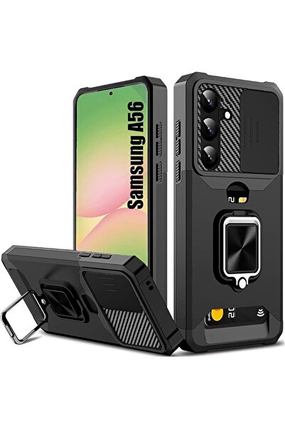 GENERAL For Samsung A56 Phone Case with Card Holder, Camera Push Window Mobil...