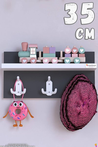 Modilayn KEDİ 9 شماعات تعليق لغرفة الشباب مع 9 خطافات (31.4x19 سم) - تصميم أن...