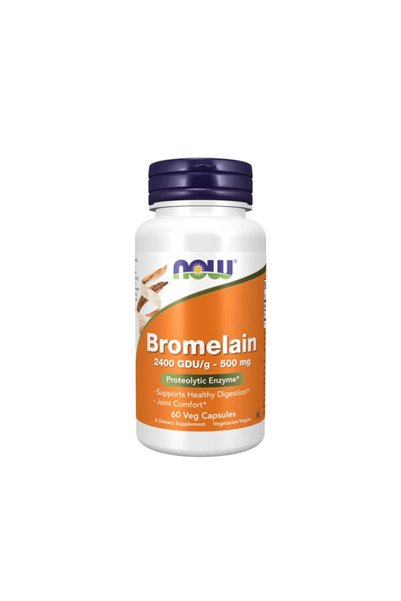 Now Bromelaină 500mg / 60 capsule vegetale / 40gr.