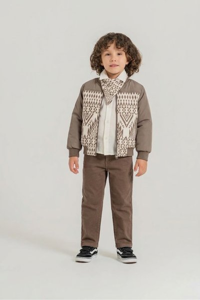 Bontino Boy's 3-Piece Set with Coat, Scarf, Shirt and Trousers