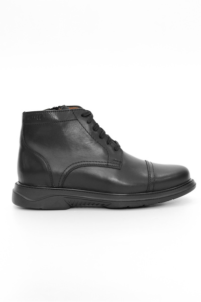 Tuna Genuine Leather Comfort Sole Black Men's Boots - Flex208706