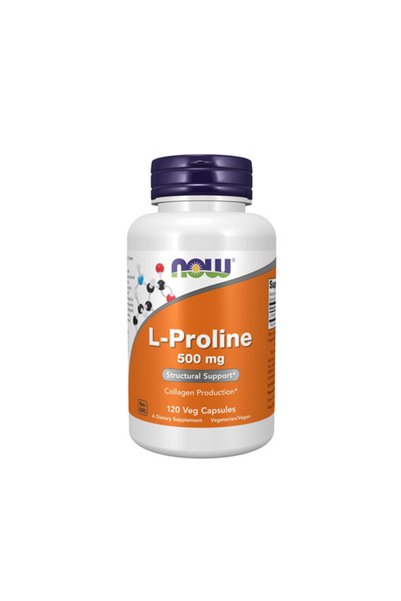 Now L-Proline 500mg - L-Prolină, 120 capsule vegetale