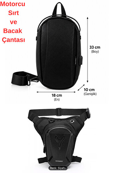 Newish Polo Black Unisex Biker Leg and Waist Bag Waterproof Hard Protection a...